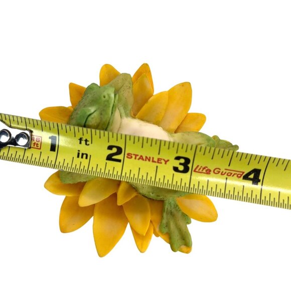 Aynsley MasterCraft Hand Painted Frog Yellow Water Lily Flower UK England VTG - Picture 10 of 12